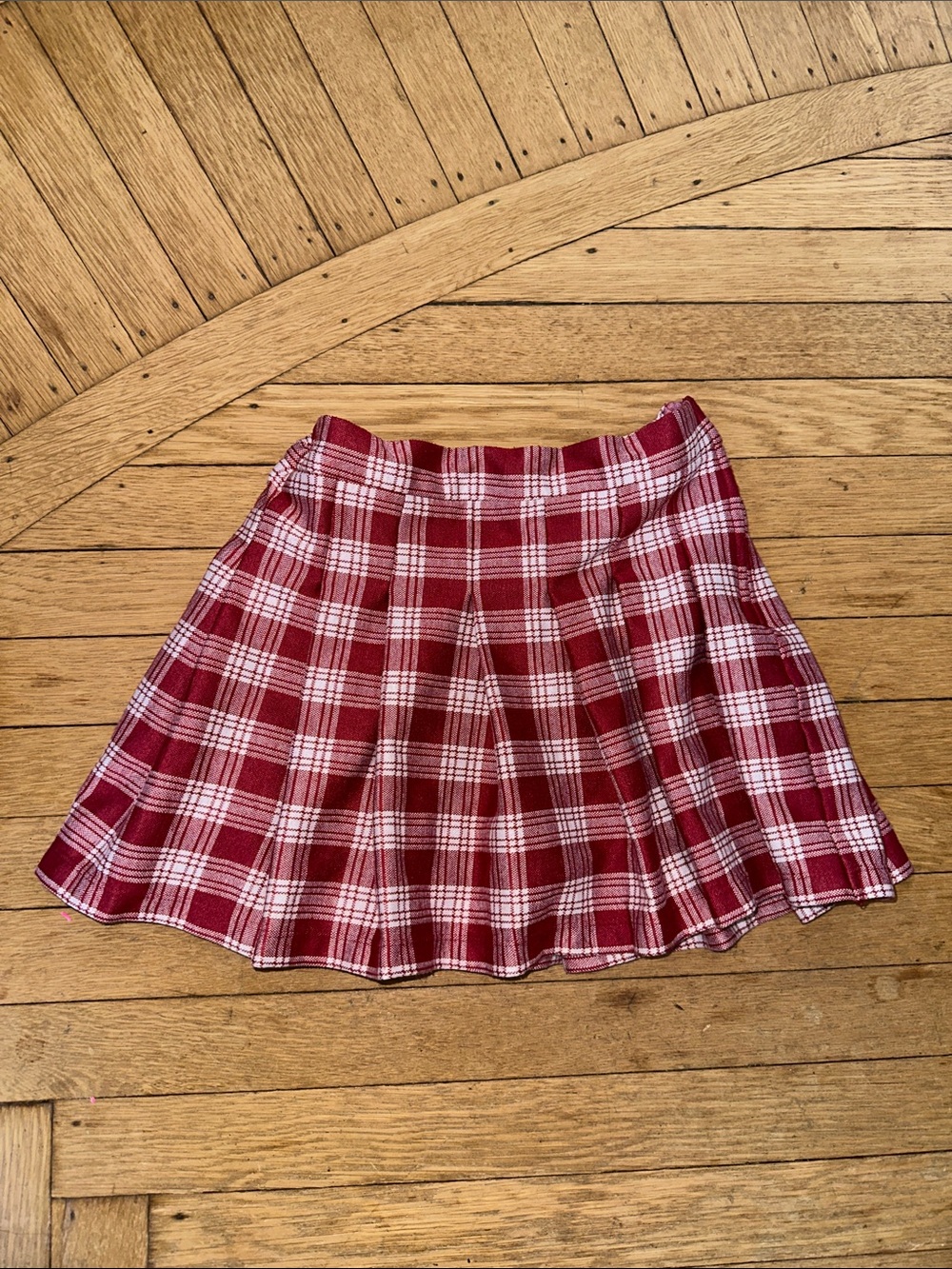 Girls' Red Plaid Skort - Flared School Style
